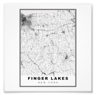 Finger Sjöar Karta Fototryck