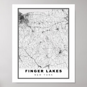 Finger Sjöar Karta Poster