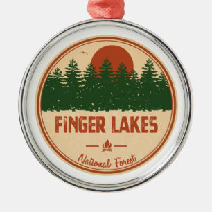 Finger Sjöar nationalskog Julgransprydnad Metall