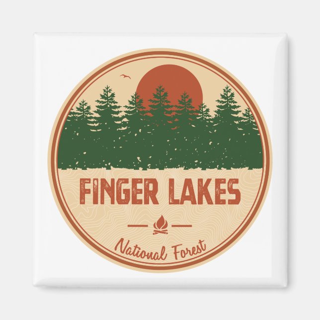 Finger Sjöar nationalskog Magnet (Framsidan)