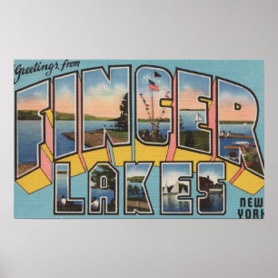 Finger sjöar, New York - stora brevplatser Poster