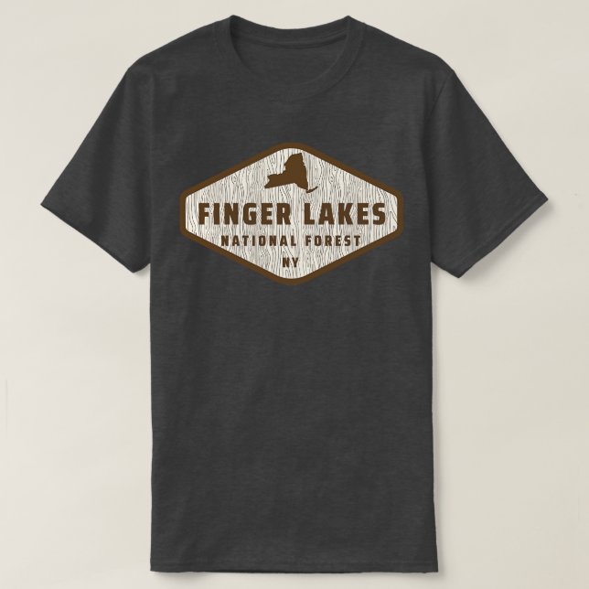 Finger Sjöar, New York Träd Log Tex T Shirt (Design framsida)