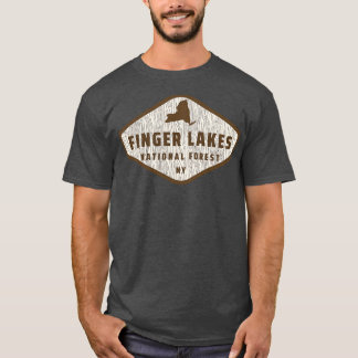 Finger Sjöar, New York Träd Log Tex T Shirt