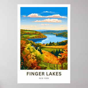 Finger Sjöar New York Travel Print Poster