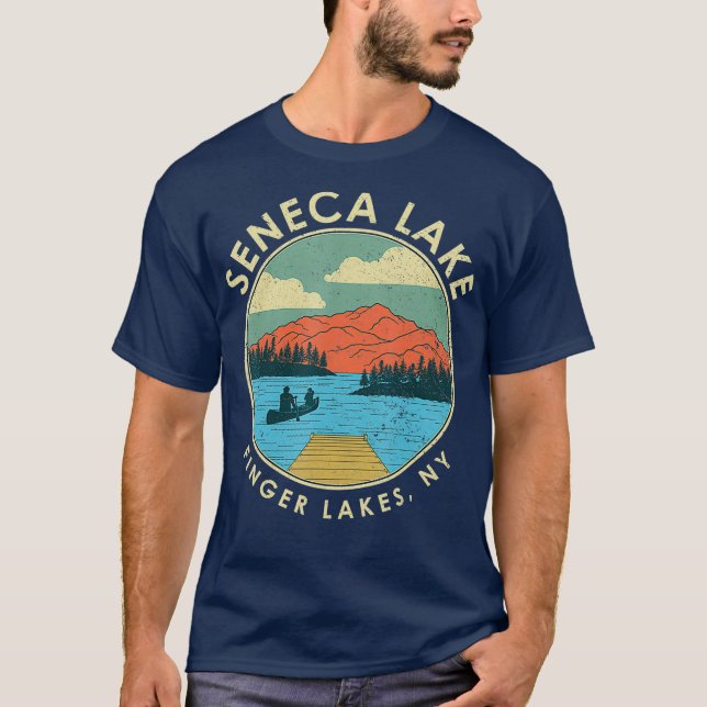 Finger Sjöar NY New York Seneca Sjö T Shirt (Framsida)