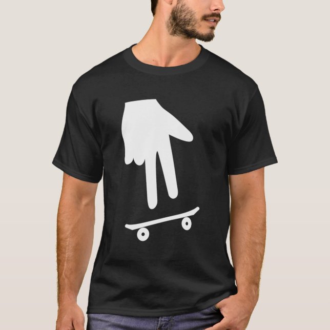 Finger Skateboarding Långärmad T Shirt Fingerboa (Framsida)
