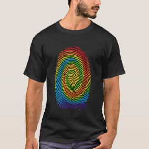 Finger Skriv ut DNA Lgbtq Rainbow Flagga Gay pride T Shirt