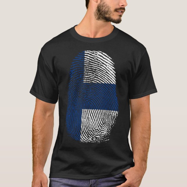 Finger Skriv ut - Finland | Suomi T Shirt (Framsida)