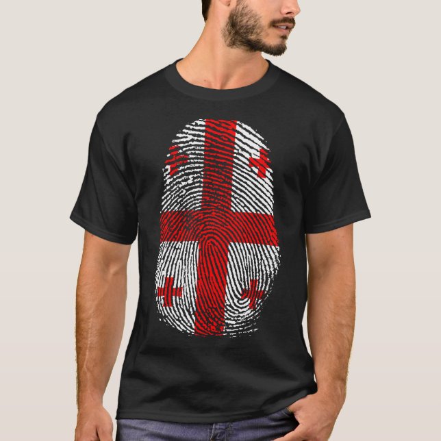 Finger Skriv ut - Georgien T Shirt (Framsida)