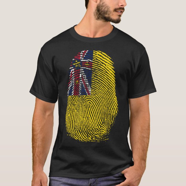 Finger Skriv ut - Niue T Shirt (Framsida)