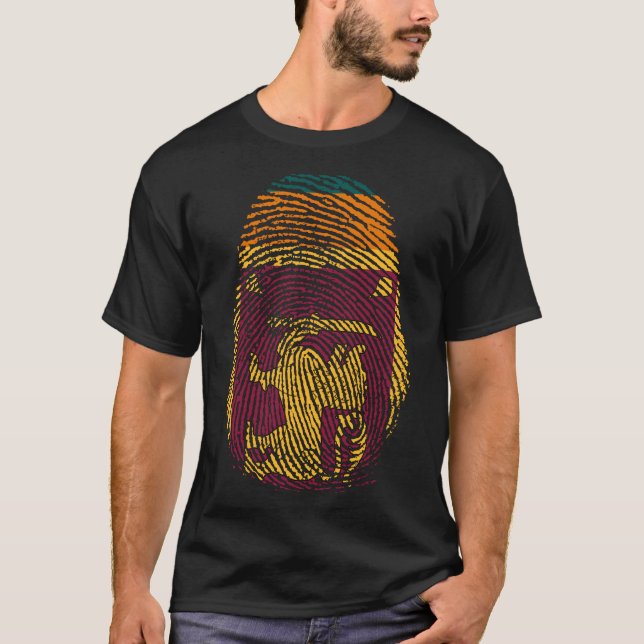 Finger Skriv ut - Sri Lanka T Shirt (Framsida)