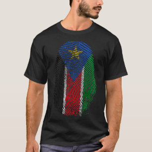 Finger Skriv ut - Sydsudan T Shirt