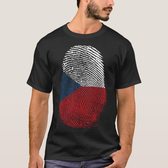 Finger Skriv ut - Tjeckien T Shirt (Framsida)