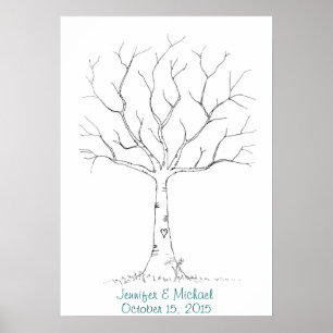 Finger Skriv ut Träd (2) Poster