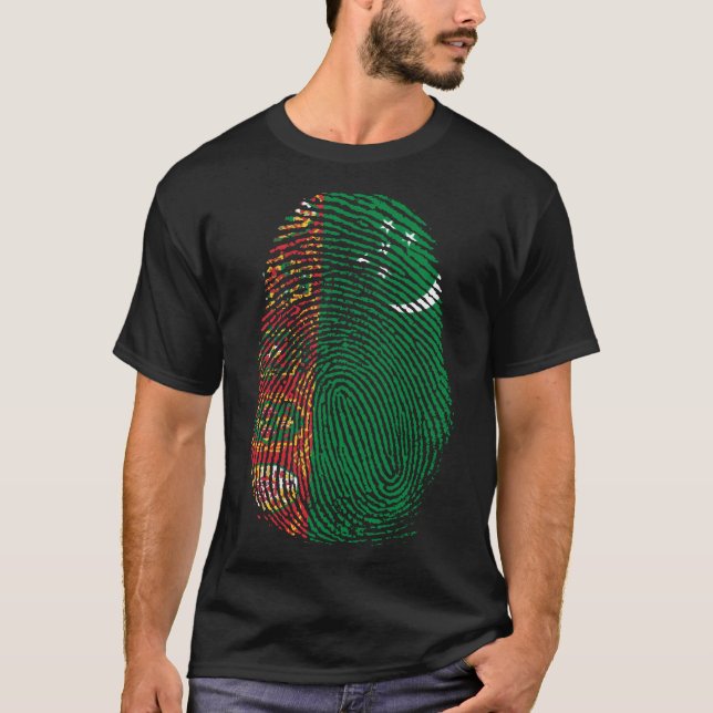 Finger Skriv ut - Turkmenistan T Shirt (Framsida)