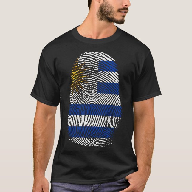 Finger Skriv ut - Uruguay T Shirt (Framsida)