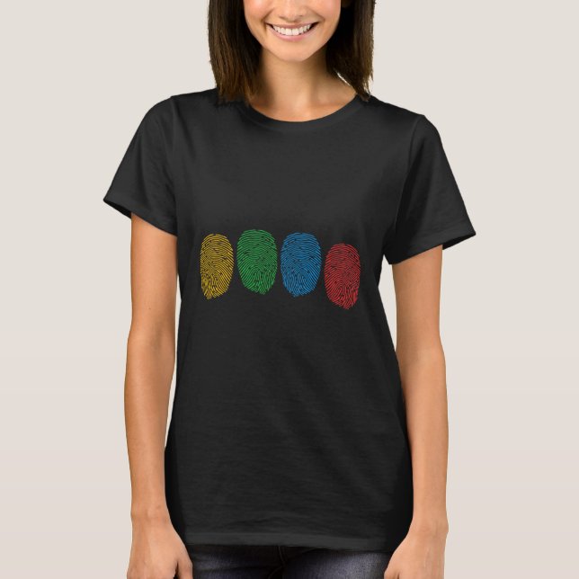Fingeravtryck Autism Acceptans Neurodiversitet Aut T Shirt (Framsida)