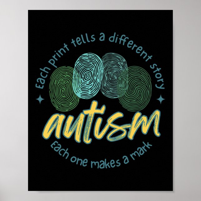 Fingeravtryck Autism H varje avtryck berättar en a Poster (Framsidan)