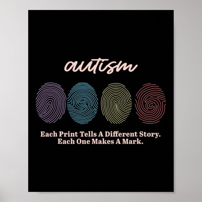 Fingeravtryck Autism T-shirts  Poster (Framsidan)