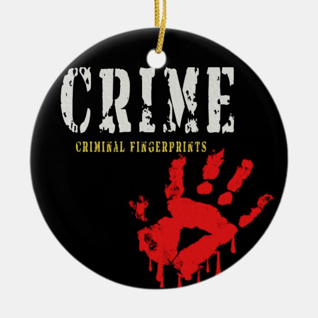 fingeravtryck av brottslingar julgransprydnad keramik (Framsidan)