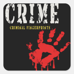 fingeravtryck av brottslingar Stickers Fyrkantigt Klistermärke