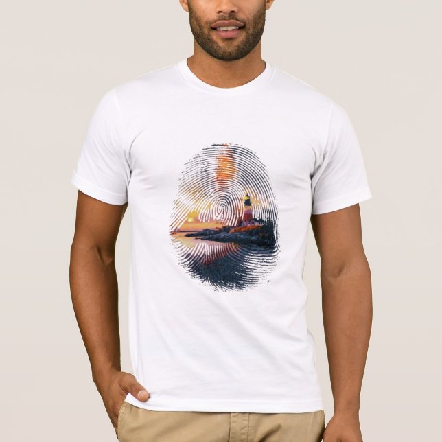 Fingeravtryck av naturens Kusten Art T Shirt (Framsida)