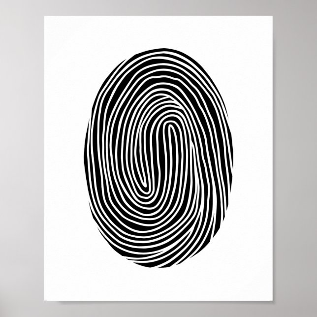 Fingeravtryck av svart och vit abstrakt. Modern li Poster (Framsidan)