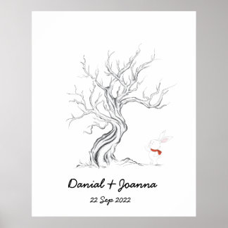 Fingeravtryck gästbok träd tumavtryck träd 2022 poster