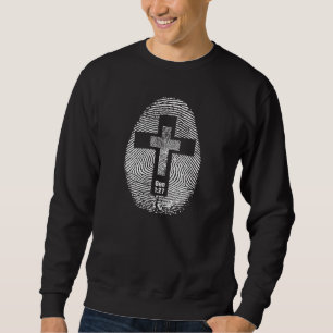Fingeravtryck och Kor kristna inspirerade idéer Lång Ärmad Tröja