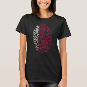 Fingeravtryck Qatar-Flagga T Shirt