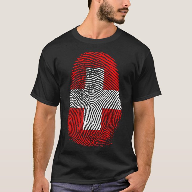 Fingeravtryck - Schweiz T Shirt (Framsida)
