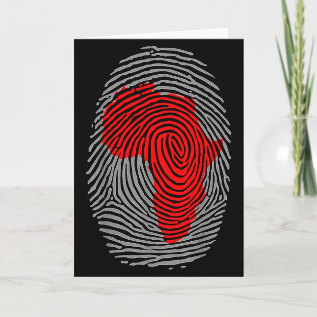 Fingeravtryck Svarta historiemånaden Afro Afrikans Kort (Framsida)