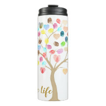 Fingeravtryckets färgade Träd "Firate Life"-hjärta