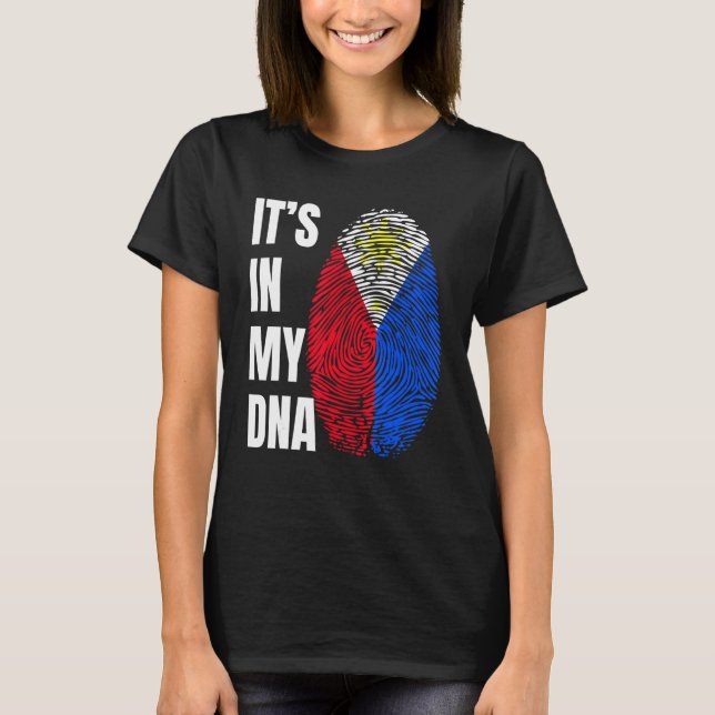Fingeravtrycks-DNA-biometri Flagga Filippinerna T Shirt (Framsida)