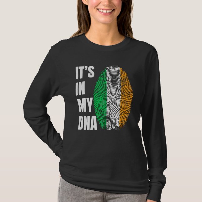 Fingeravtrycks-DNA St Patrick's Day irländsk flagg T Shirt (Framsida)