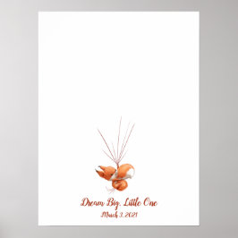 Fingeravtrycks-gästbok för babyräv poster