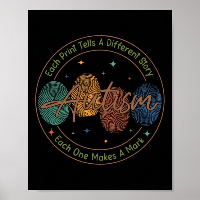 Fingeravtrycksautism Varje utskrift har en annan p Poster (Framsidan)