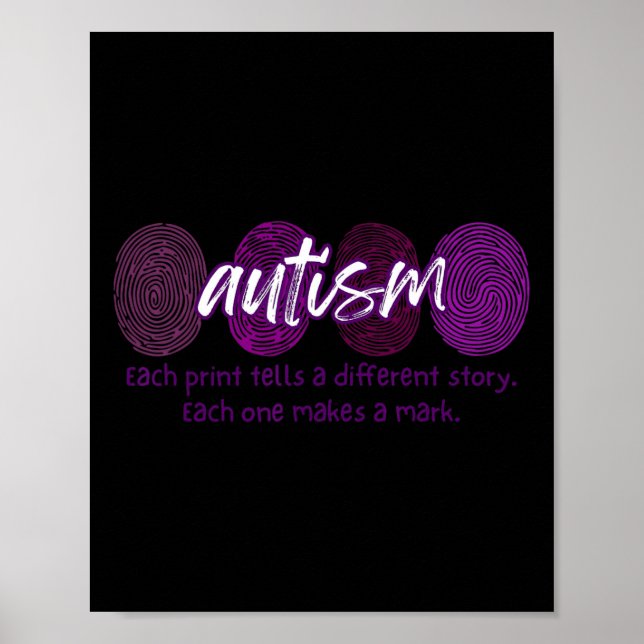 Fingeravtrycksautism Varje utskrift har en annan p Poster (Framsidan)