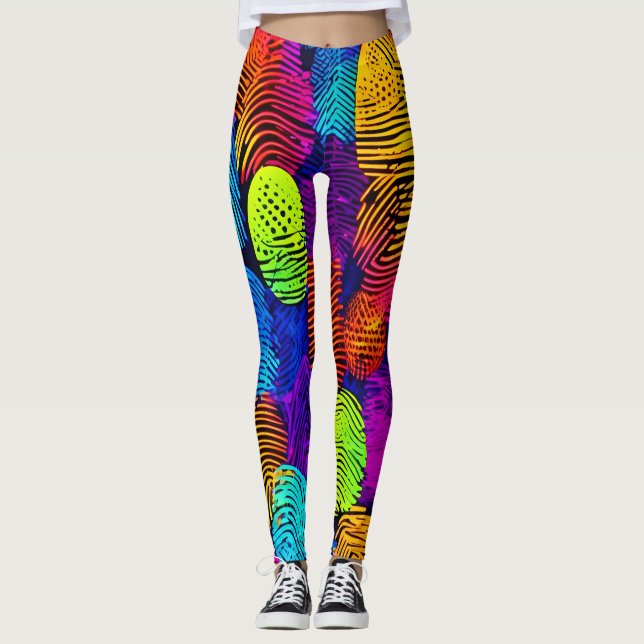 Fingeravtrycksdesign Leggings (Framsida)