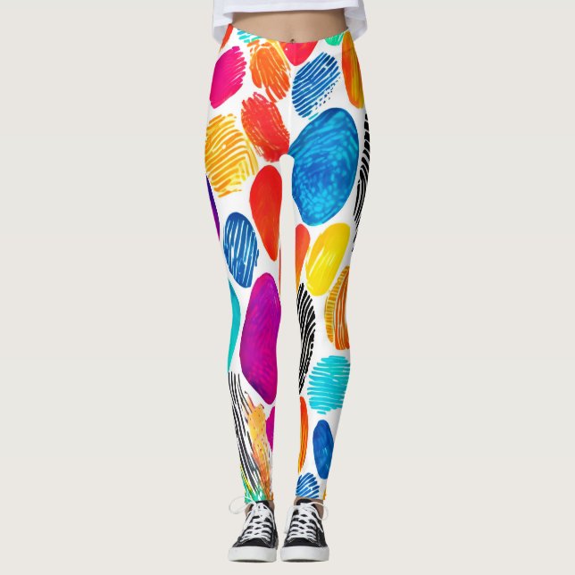 Fingeravtrycksfusionkonst Leggings (Framsida)
