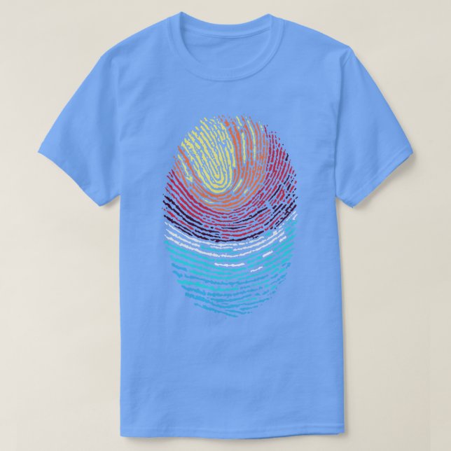 Fingeravtryckssolnedgång T Shirt (Design framsida)
