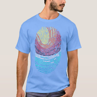 Fingeravtryckssolnedgång T Shirt