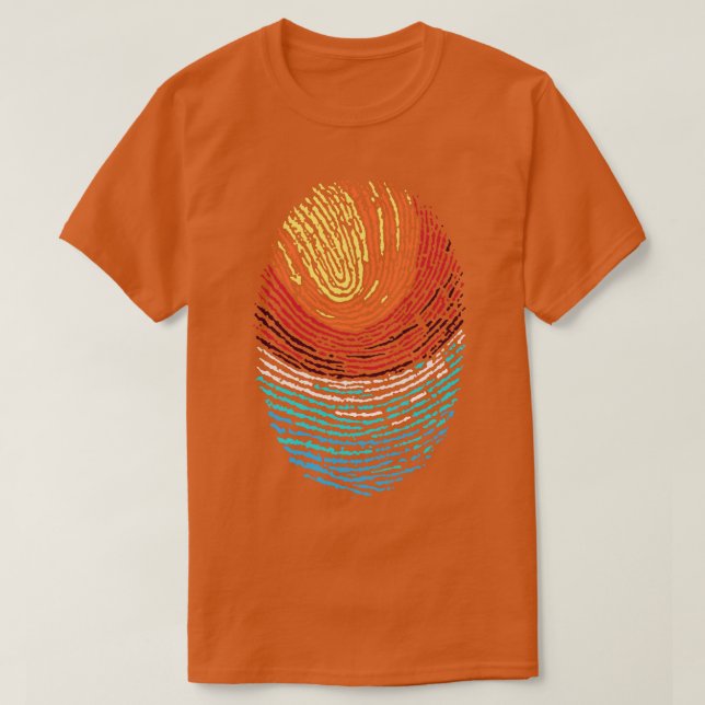 Fingeravtryckssolnedgång T Shirt (Design framsida)