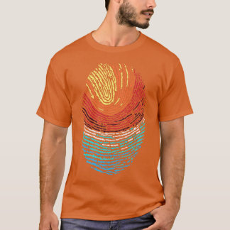 Fingeravtryckssolnedgång T Shirt