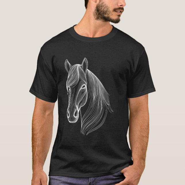 Fingeravtrycksstil - Häst Pappa Mamma T Shirt (Framsida)