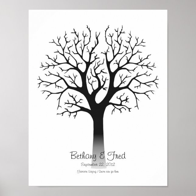 Fingeravtrycksträd 11"x14" poster (Framsidan)