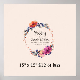 Fingeravtrycksträd Krans Lila Orange Gästbok Poster