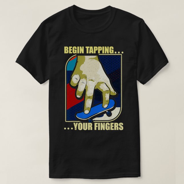 Fingerboard Skater Design Funny Humor T Shirt (Design framsida)