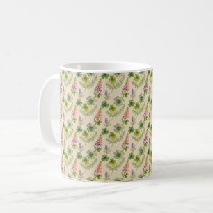 Fingerborgsblomma och klöver St. Patricks dag Kaffemugg