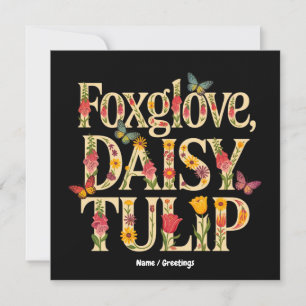 Fingerborgsblomma Tusenskönor Tulpan Blommig Vildb Inbjudningar
